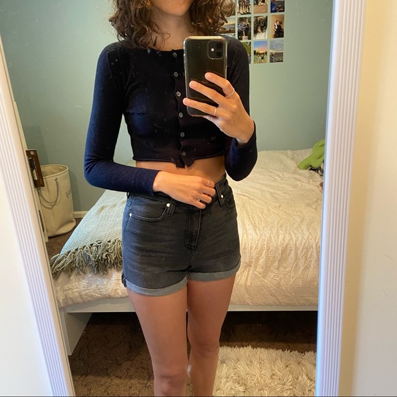 Navy button up cardigan - Picture 2 of 3